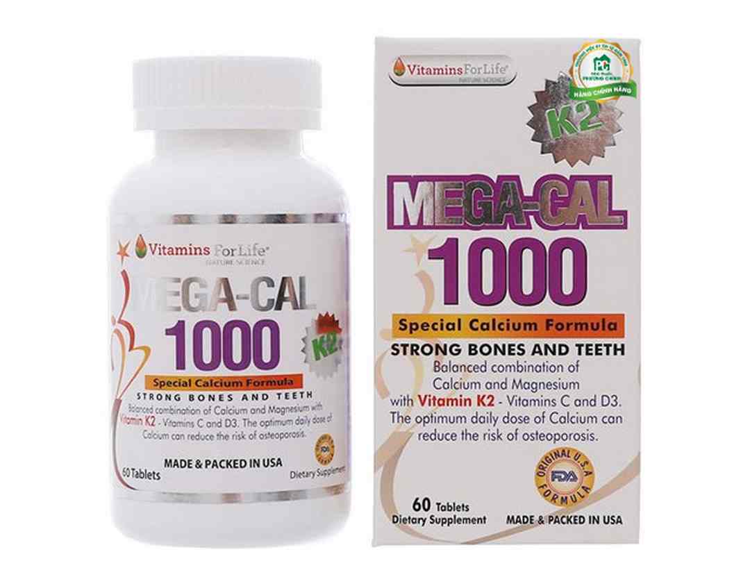 Mega-cal 1000 là thực phẩm chức năng bổ sung canxi 