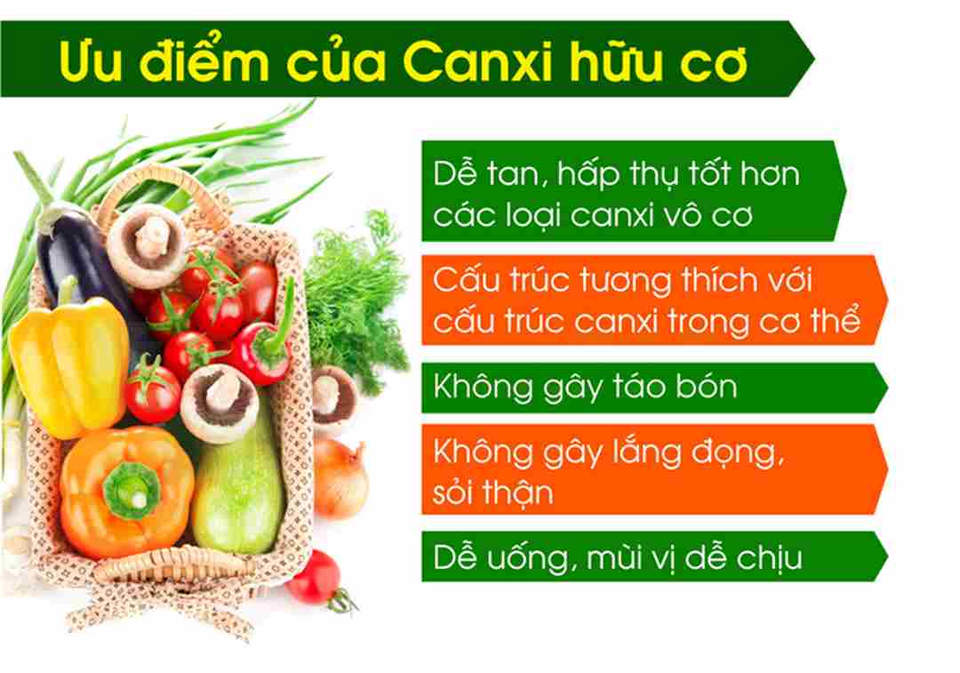 Ưu điểm của canxi hữu cơ