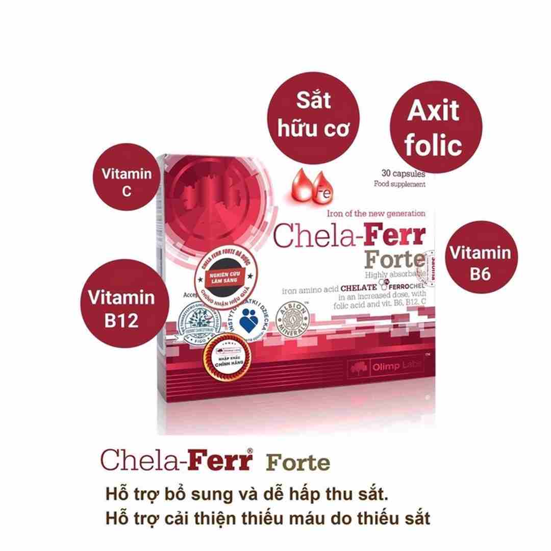 Chela-Ferr Forte cung cấp sắt hữu cơ cho mẹ bầu